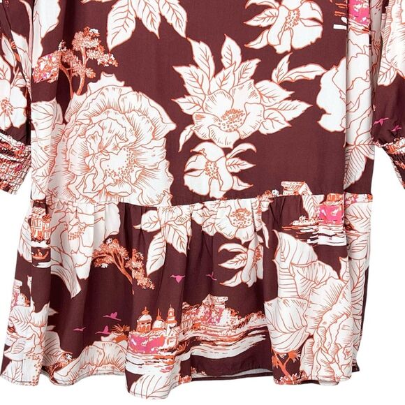 Maaji WONDERLAND DREAMS Tunic Dress Sz L Coverup Asian Floral Beach - Picture 7 of 16